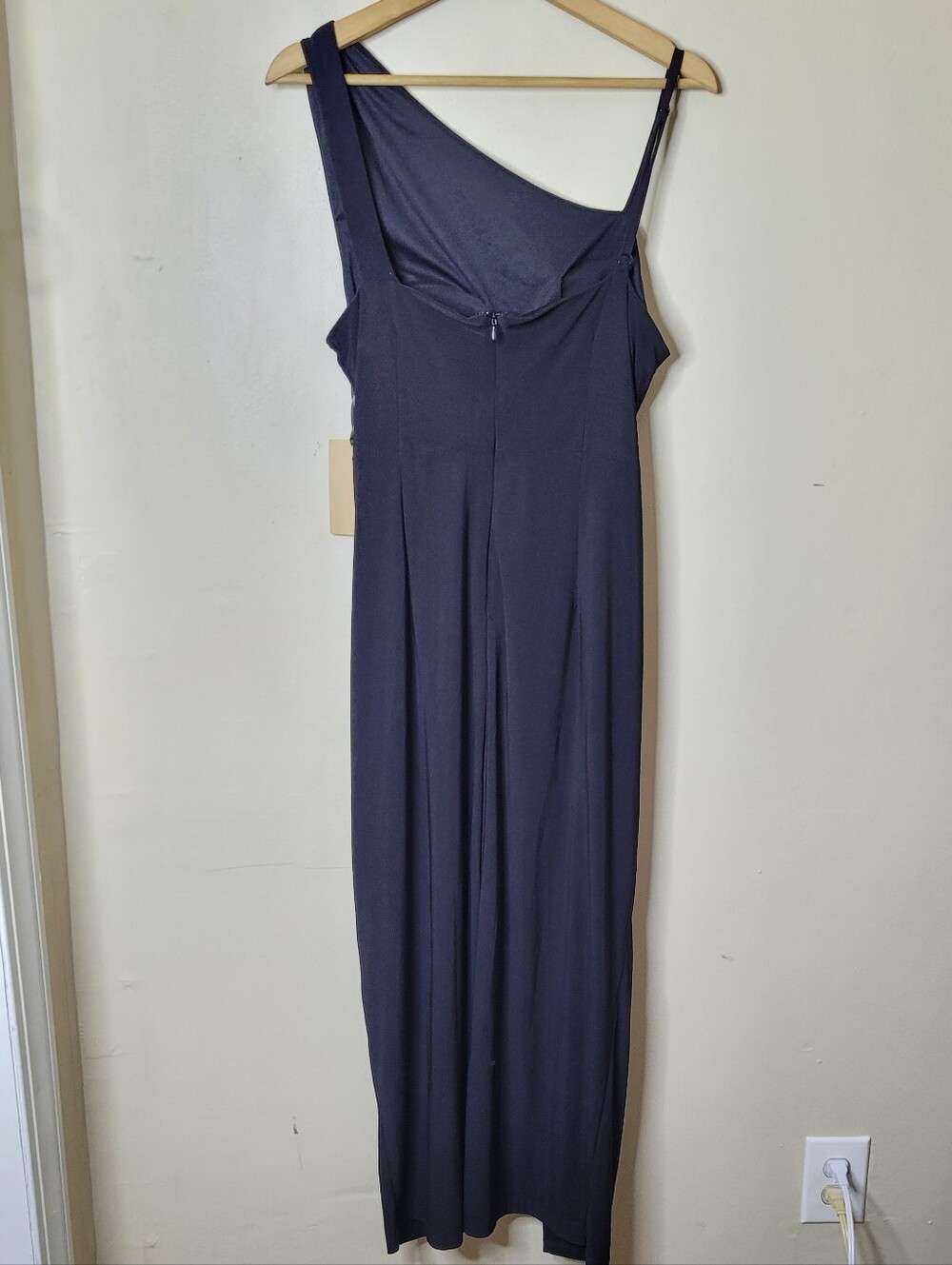 Halogen Twist Front One-Shoulder Black Midi Dress Size Large NWT - Picture 5 of 10